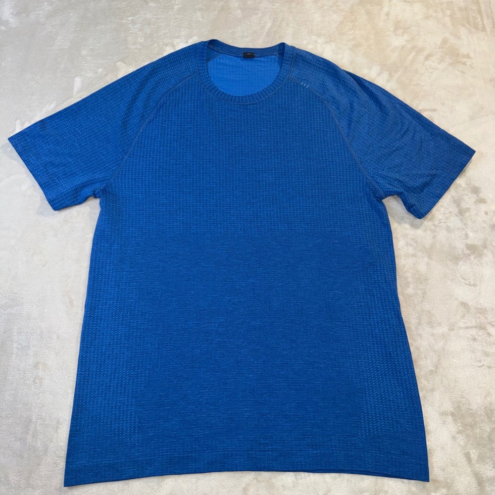 Lululemon Mens Metal Vent Tech Short Sleeve Shirt Blue Heather Size S Small